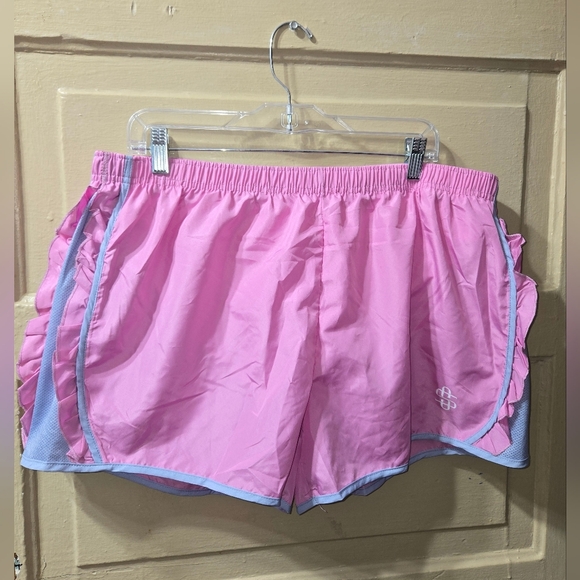 Simply Southern Pants - Simply Southern Bubble Gum Pink Blue Preppy Lined Athletic Shorts NWT